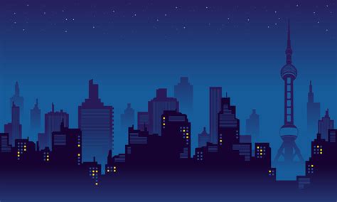 Night City Silhouette in the Oriental Gráfico por cityvector91 · Creative Fabrica