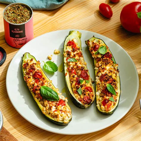 Stuffed Courgettes With Feta And Tomato Recipe