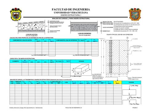 Hoja De Excel De Análisis De Cargas Para Diseño Estructural Apuntes De Ingenieria Civil Udocz