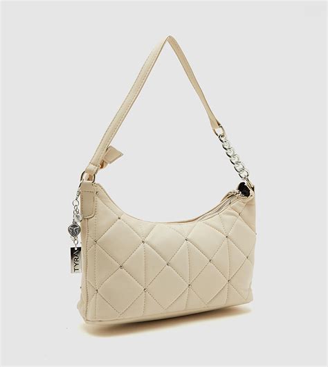 Buy Tyra Quilted Shoulder Bag With Keychain In Beige Thstreet Uae