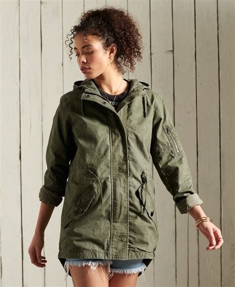 Womens Field Parka In Washed Khaki Superdry