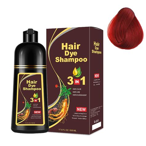 Wine Red Hair Dye Shampoo 3 In 1 For Dark Hairlong