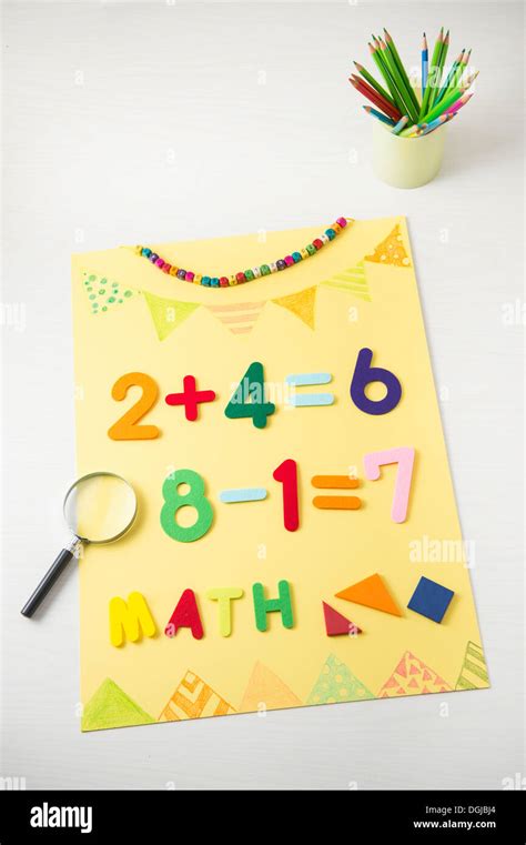 A Sheet With Math Problems Stock Photo Alamy