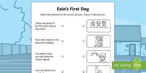 Exploring My World Aistear Eoin S First Day Sentence And Picture Matching