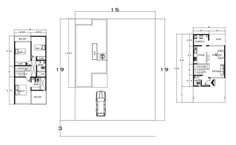 Floor Plan Of House 15mtr X 19mtr With Detail Dimension In AutoCAD