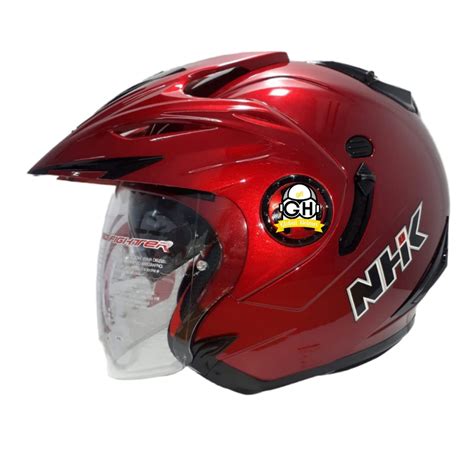 Jual Helm NHK Halfface NHK Aviator Solid Royal Red Helm NHK Helm Motor