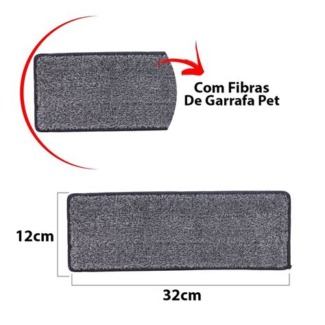 Kit refil esfregão flat mop 2 pecas Trik Trak Utilidades Tudo