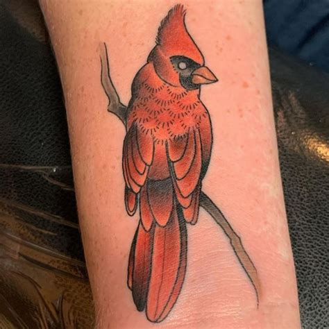 Red Bird Tattoo By Wellscotattoo