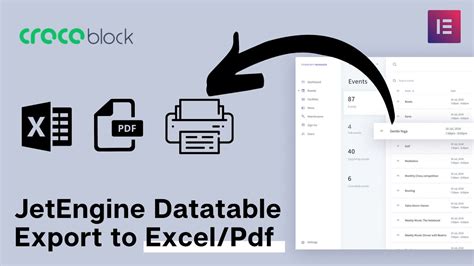 Export Datatable To Excel Csv Print Pdf In Jetengine Wordpres With