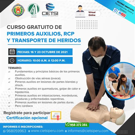 Curso Gratuito En Primeros Auxilios Rcp Y Transporte De Heridos