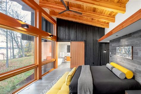 Wisconsin Lake Cabin With Modern Clean Lines Built For Multiple