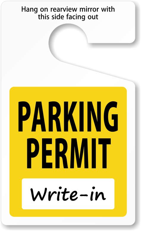 Parking Hang Tag Template Free Printable Templates