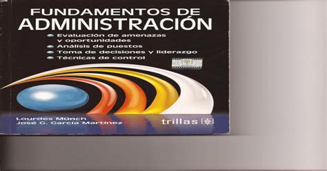 Fundamentos De Administracion Lourdes Munch Jose G Garcia Mar