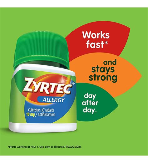 Zyrtec Hour Allergy Relief Tablets With Mg Cetirizine