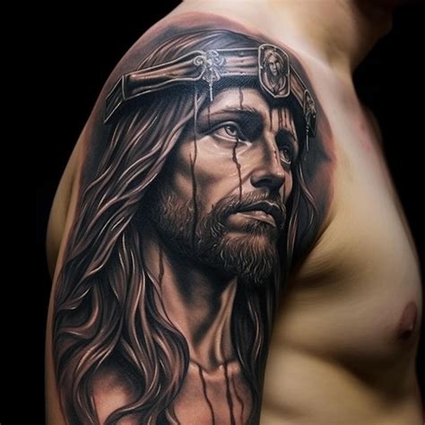 Tatuajes Que Son Como Jesus Y Jesus Foto Premium