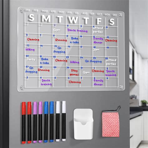 Amazon Acrylic Magnetic Calendar For Fridge Refrigerator