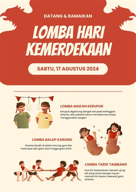 Halaman 6 Gratis Desain Contoh Lomba 17 Agustus Canva