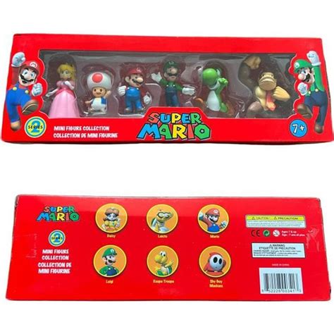 Coffret 6 Figurines Super Mario Mariobros Séries 2 Multicouleur