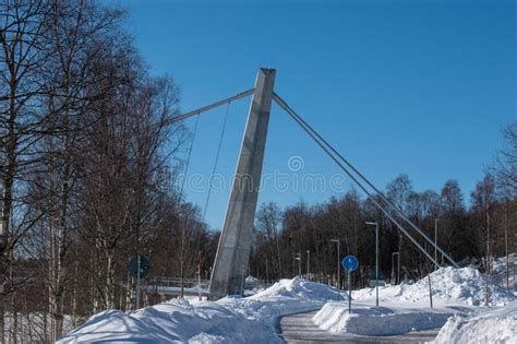 Umea Norrland Sweden March 26 2023 The Lundabron On A Sunny Winter