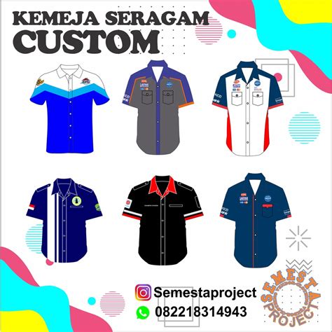 Jual Kemeja Pdl Pendek Custom Seragam Perusahaan Bordir Nama Logo