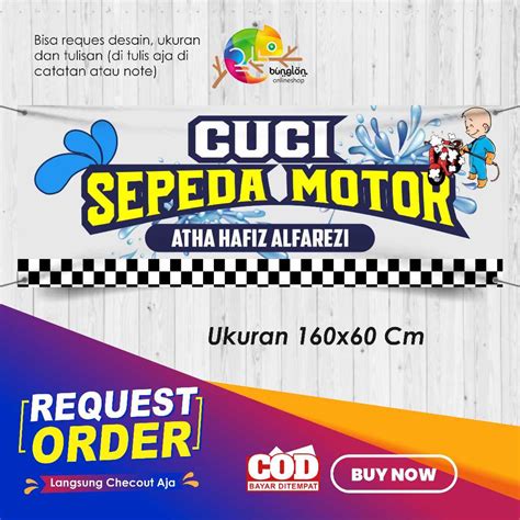 Jual Spanduk Banner X Cuci Sepeda Motor Abu Custom Shopee Indonesia