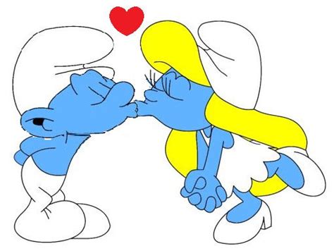 Clumsy And Smurfette Kiss by dylanman10 on DeviantArt