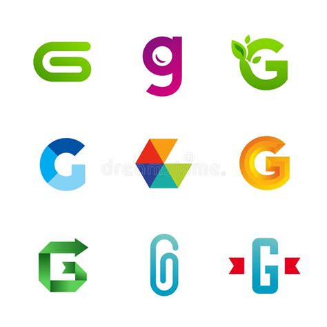 O Grupo De ícones Do Logotipo De G Da Letra Projeta Elementos Do Molde