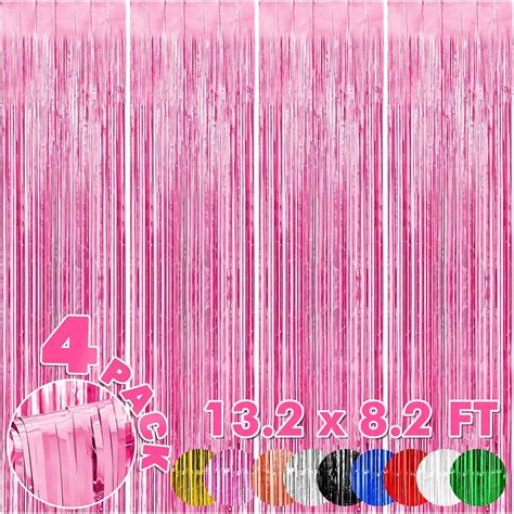 Amazon 3 Pack Red Party Backdrop Tinsel Streamers Christmas