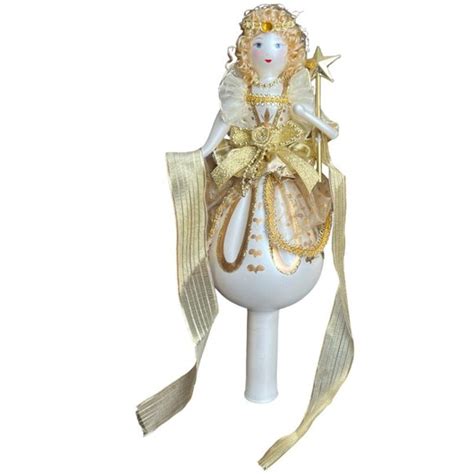 Soffierria De Carlini Holiday Vtg Soffieria De Carlini Handblown Glass Gold Angel Tree