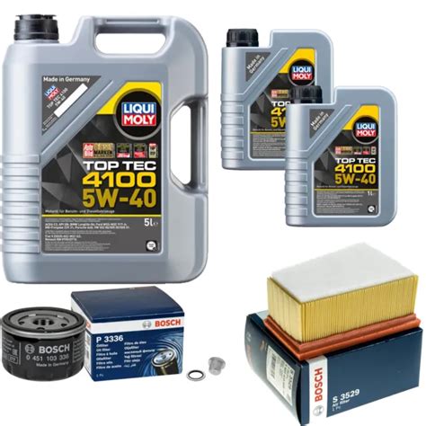 BOSCH CONTROLLO SET 7L Liqui Moly Top Tec 4100 5W 40 Per Renault Opel