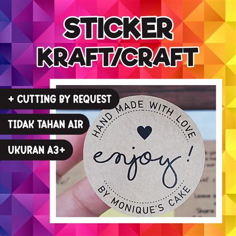 Jual Sticker Kraft Sticker Coklat Sticker Label Kraft Natural