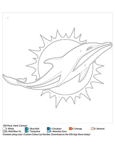 Dolphins logo color by number!! Awesome way for kids to get more into the team or to try new ...