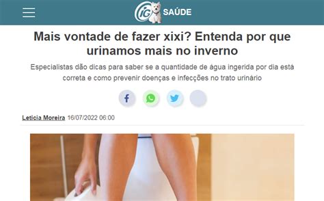 SBU SP na mídia Ig Saúde responde por que urinamos mais no inverno