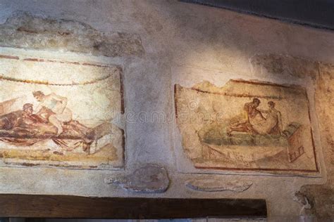 Ancient Brothel Fresco Of Sex Editorial Image Image Of Pompeii