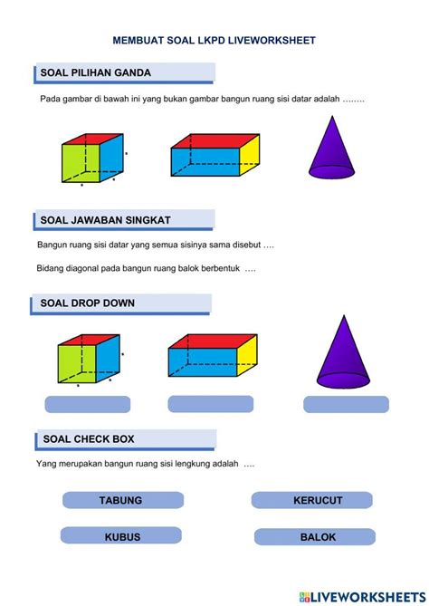 Lkpd Bangun Ruang Online Practice Live Worksheets