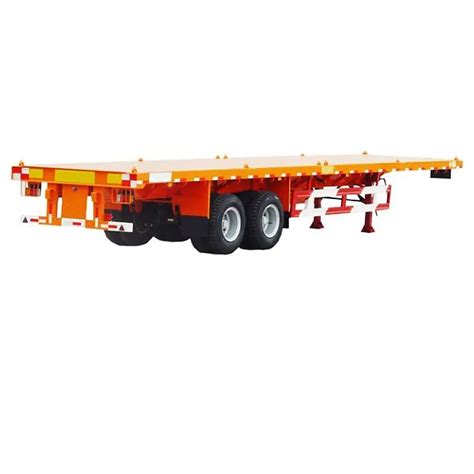 2 Axles 20 FT 40 FT Container Transport Flat Semi Trailer For Sale