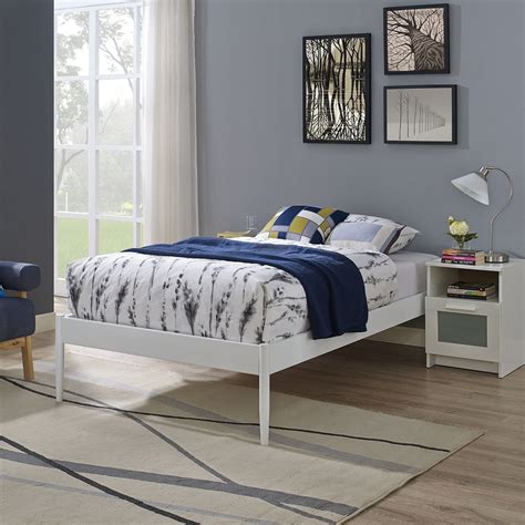 Elsie Twin Bed Frame In White - Hyme Furniture