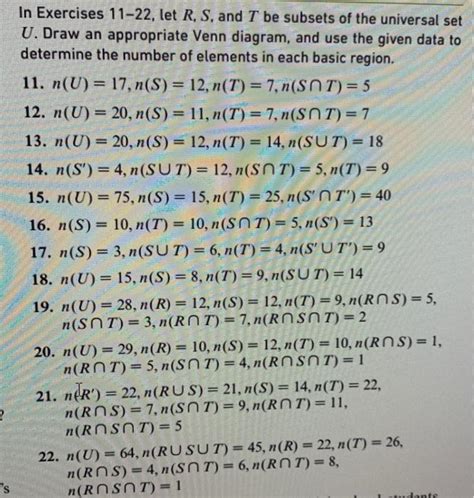 Solved In Exercises Let R S And T Be Subsets Of The Chegg