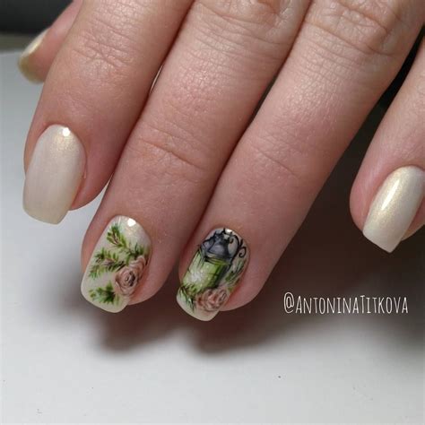 Новогодняя роспись гель лаками. #gelpolish#акварельнаятехника# ...