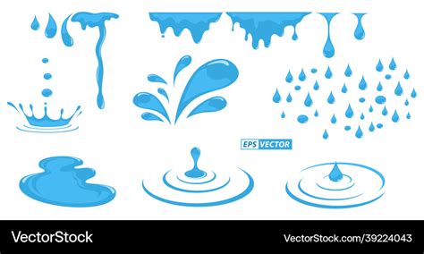 Set of realistic liquid ripples or ripple water Vector Image