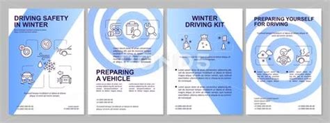 Wintertime Driving Safety Rules Blue Brochure Template Graphic 201942669