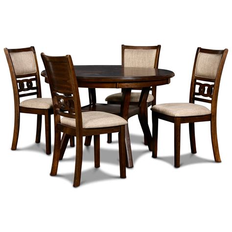 New Classic Furniture Gia D1701 50s Chy Contemporary 5 Piece Dining Table And Chair Set With