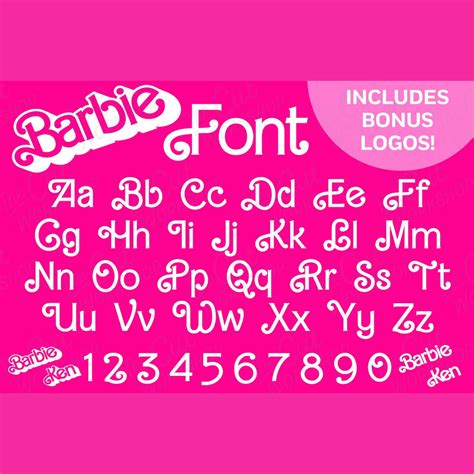 Retro Barbie Font Letters 1970s 1980s Babe Doll Includes Bonus Etsy