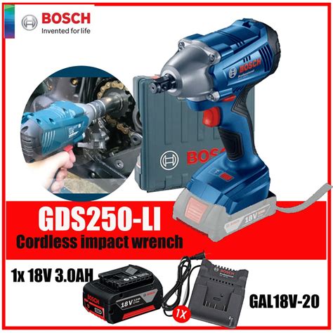 Bosch Gds250 Li Cordless Impact Wrench Single Battery Pack Shopee