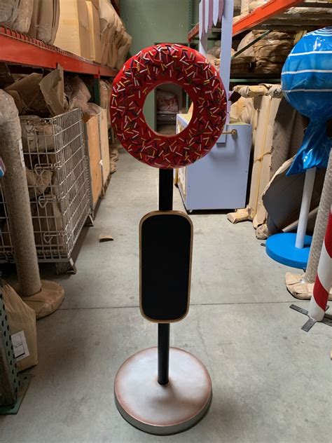 Red Donut Menu Board Statue | LM Treasures