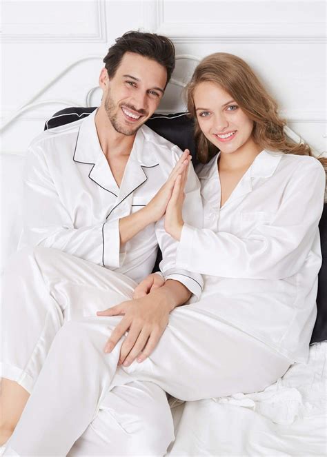 22 Momme Classic Full Length Silk Couple Pajamas Sets Couple Pajamas Silk Pajamas Silk