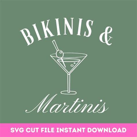 Martini Bikini SVG Bach Party Martinis And Bikinis Cut File Logo