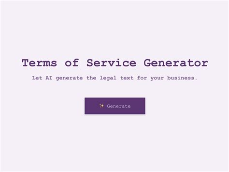 Terms Of Service Ai Generator Free Involve Me Template