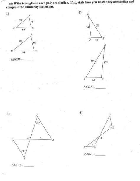 If The Triangles In Each Pair Are Similar If So Cameramath