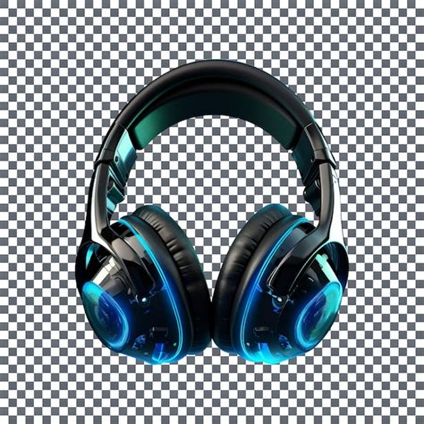 Premium Psd Futuristic Blue Headphone Isolated On Transparent Background